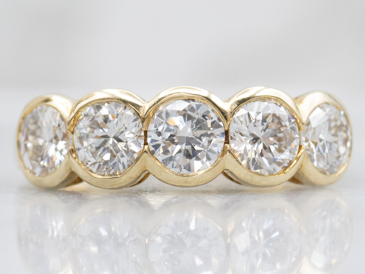 Bezel Set Diamond Yellow Gold Band
