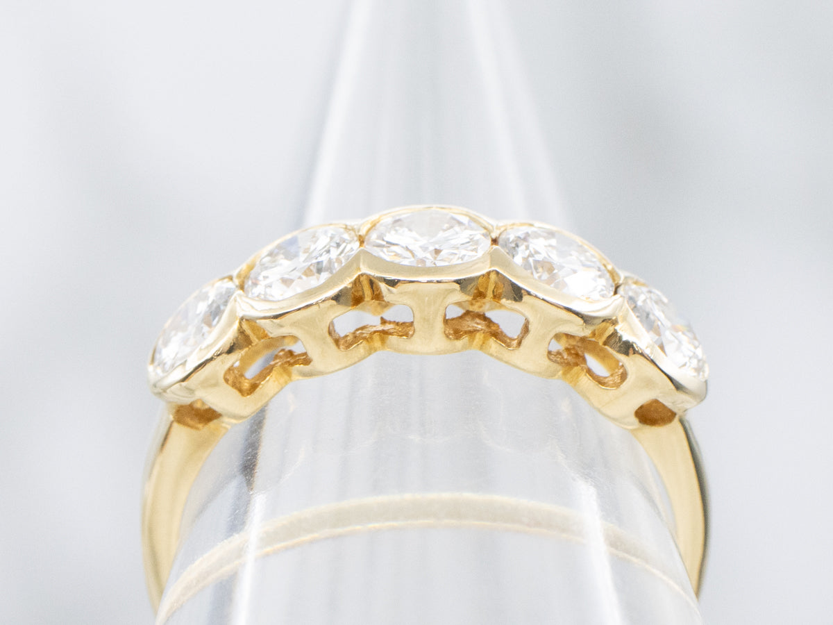 Bezel Set Diamond Yellow Gold Band