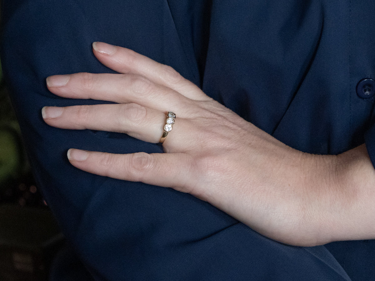 Bezel Set Diamond Yellow Gold Band