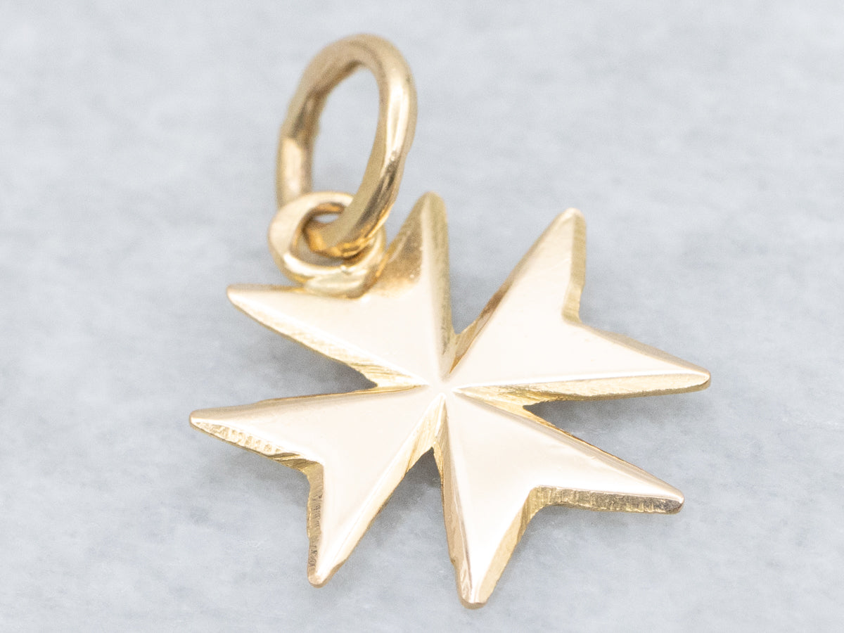18-Karat Yellow Gold Maltese Cross Pendant