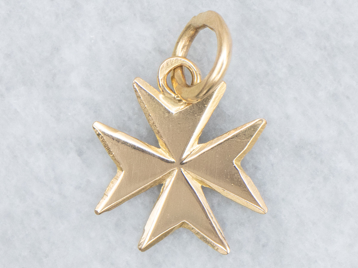 18-Karat Yellow Gold Maltese Cross Pendant