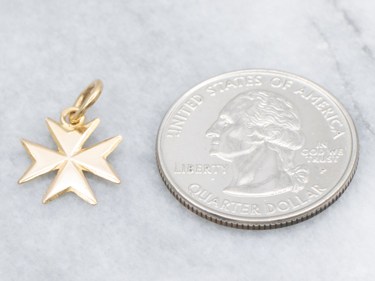 18-Karat Yellow Gold Maltese Cross Pendant