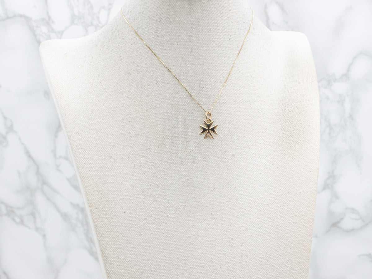 18-Karat Yellow Gold Maltese Cross Pendant