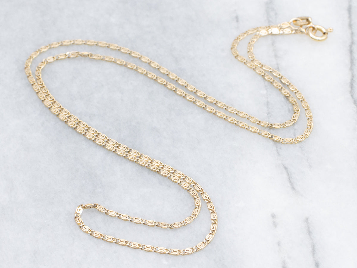 Flat Yellow Italian Gold Snail Chain