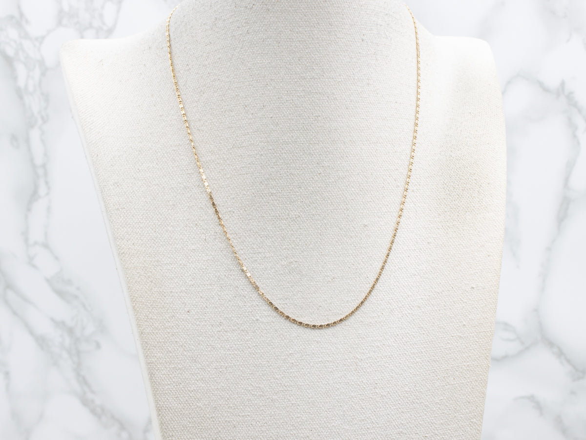 Flat Yellow Italian Gold Snail Chain