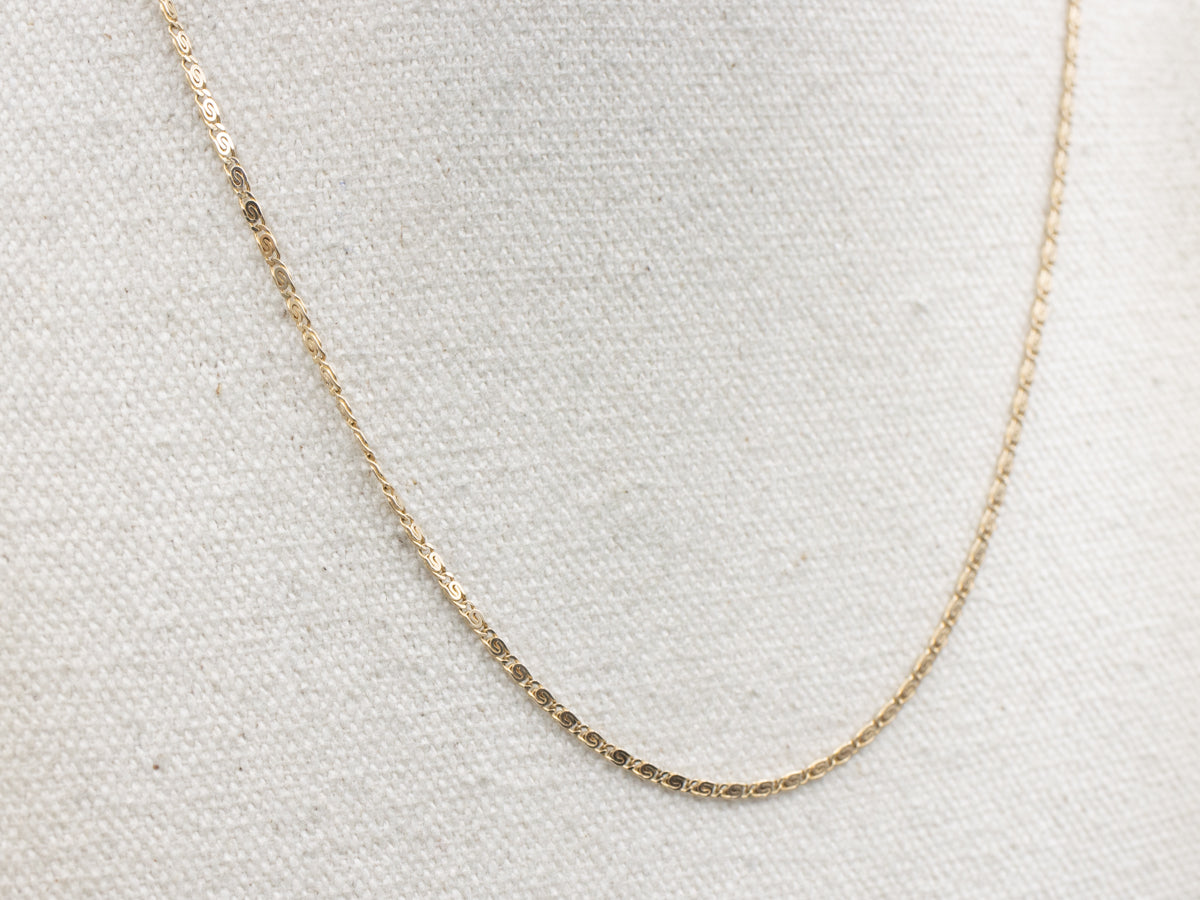 Flat Yellow Italian Gold Snail Chain
