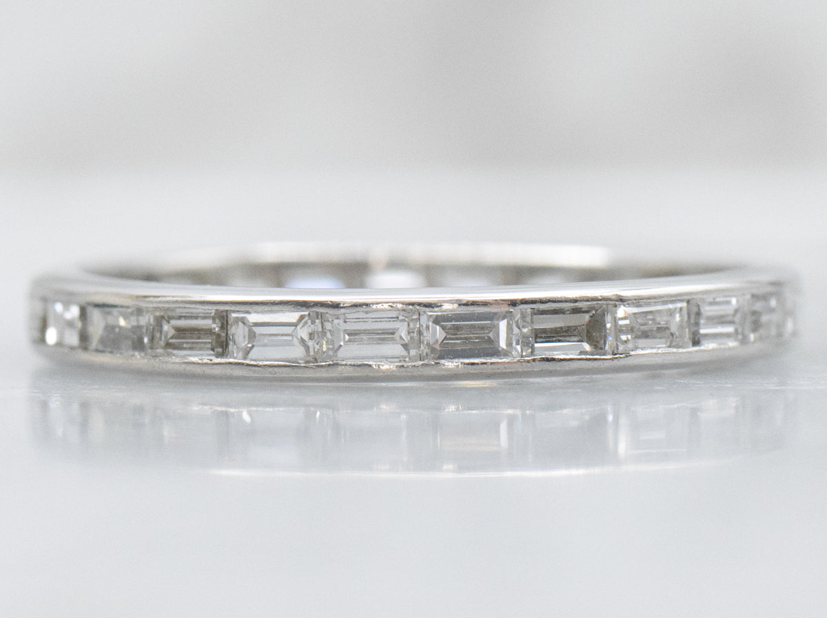 White Gold Baguette-Cut Diamond Eternity Band