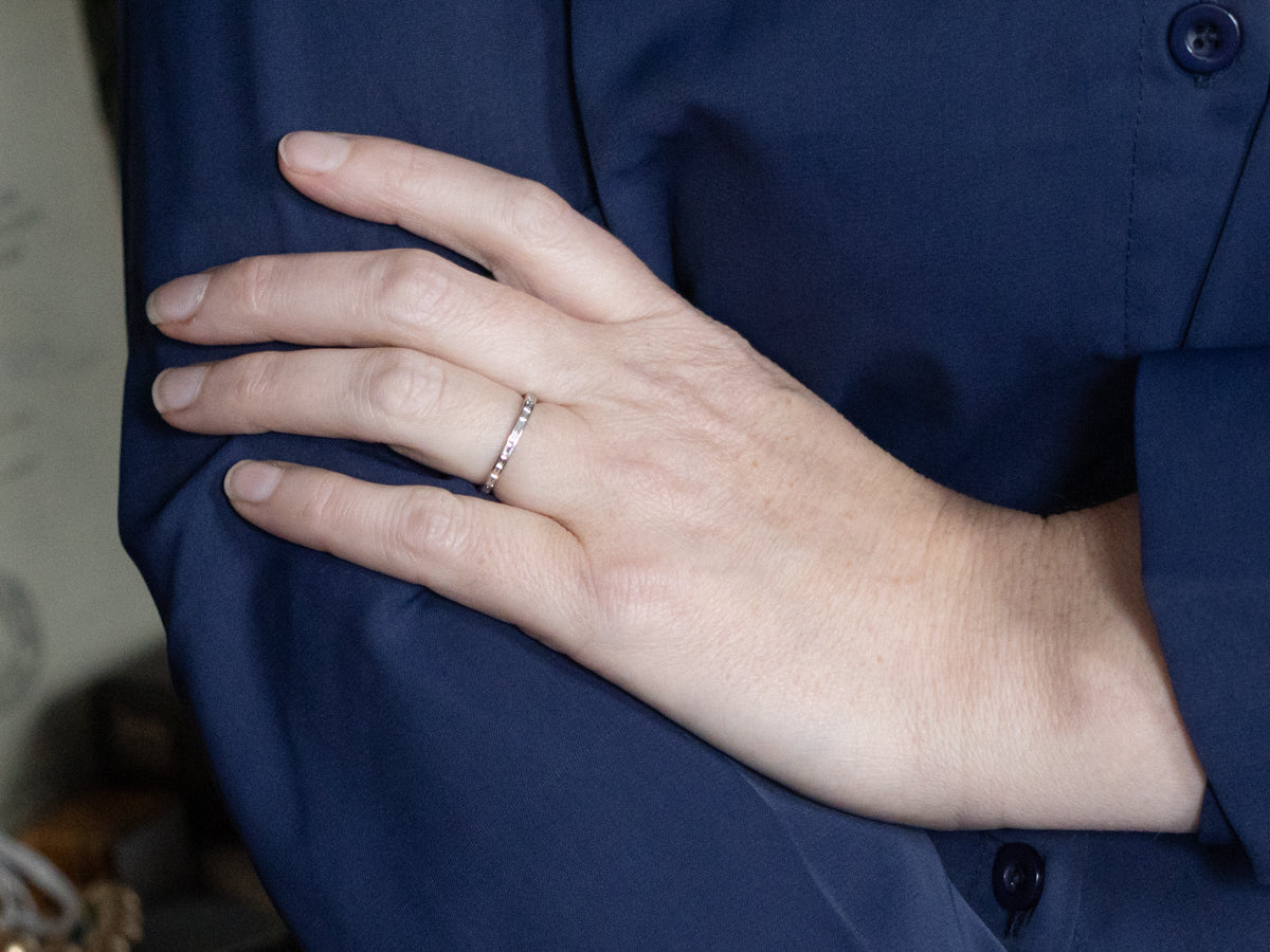 White Gold Baguette-Cut Diamond Eternity Band