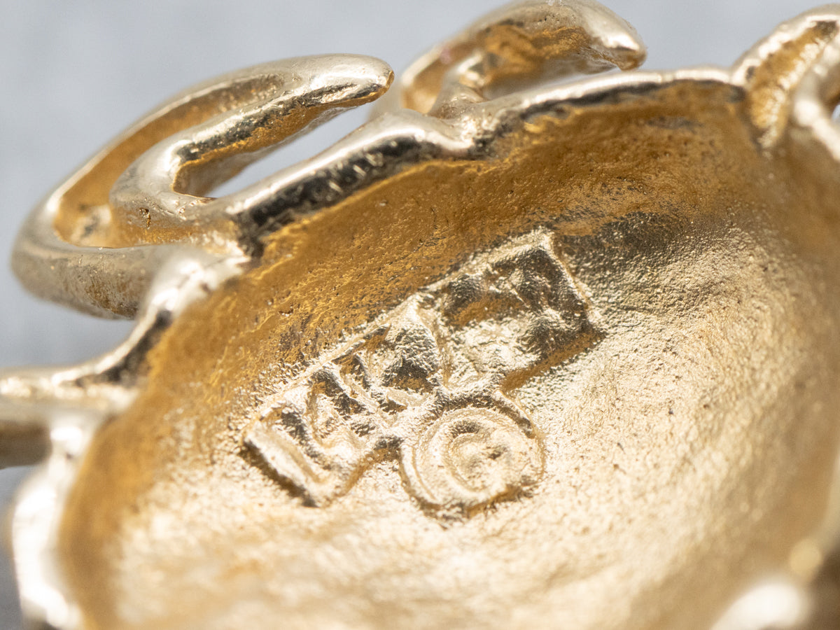 Yellow Gold Scarab Beetle Diamond Pendant