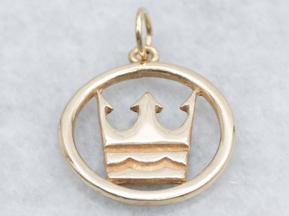 Vintage Gold Danish Warmblood Horse Charm Pendant