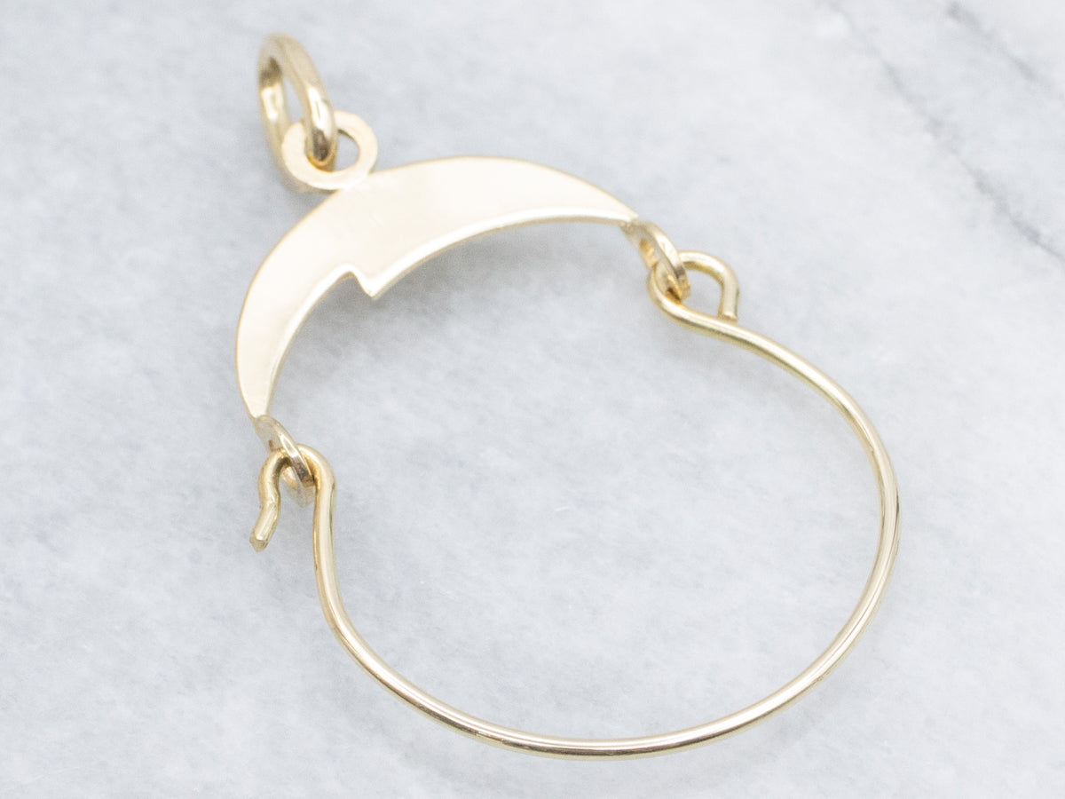 Italian Yellow Gold Charm Holder Pendant