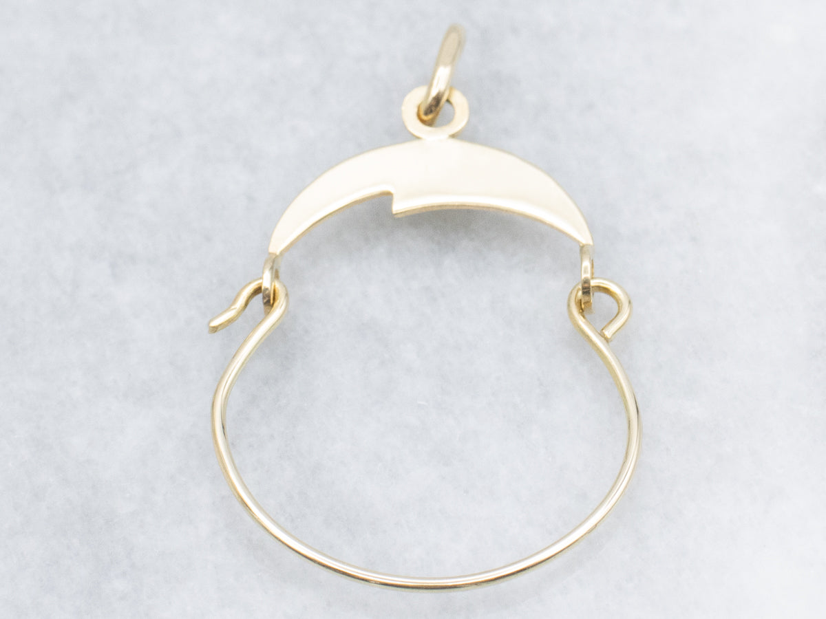 Italian Yellow Gold Charm Holder Pendant