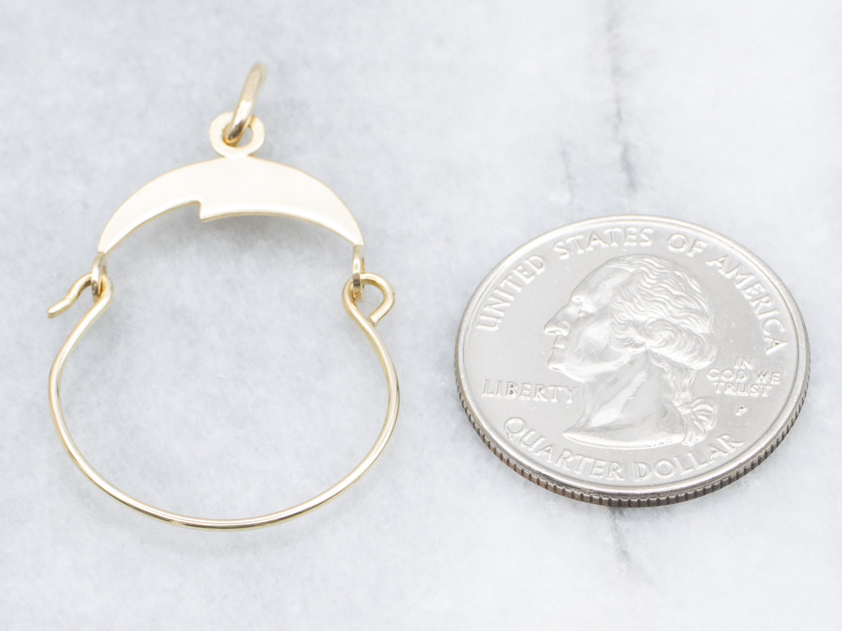 Italian Yellow Gold Charm Holder Pendant