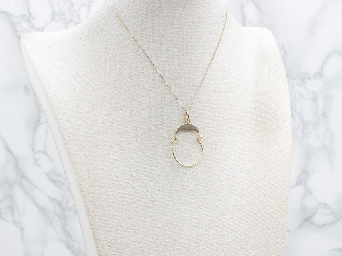 Italian Yellow Gold Charm Holder Pendant
