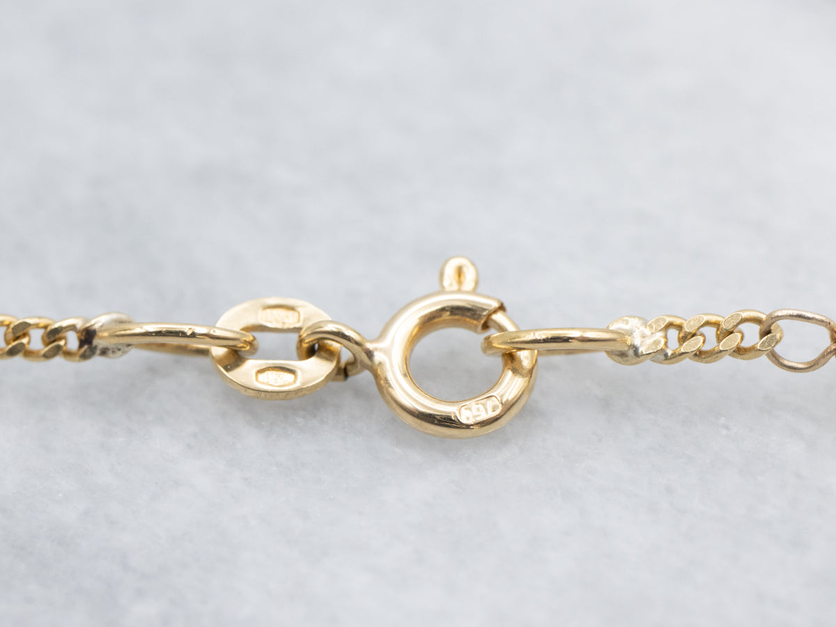 Long Saltwater Pearl Gold Station Link Necklace