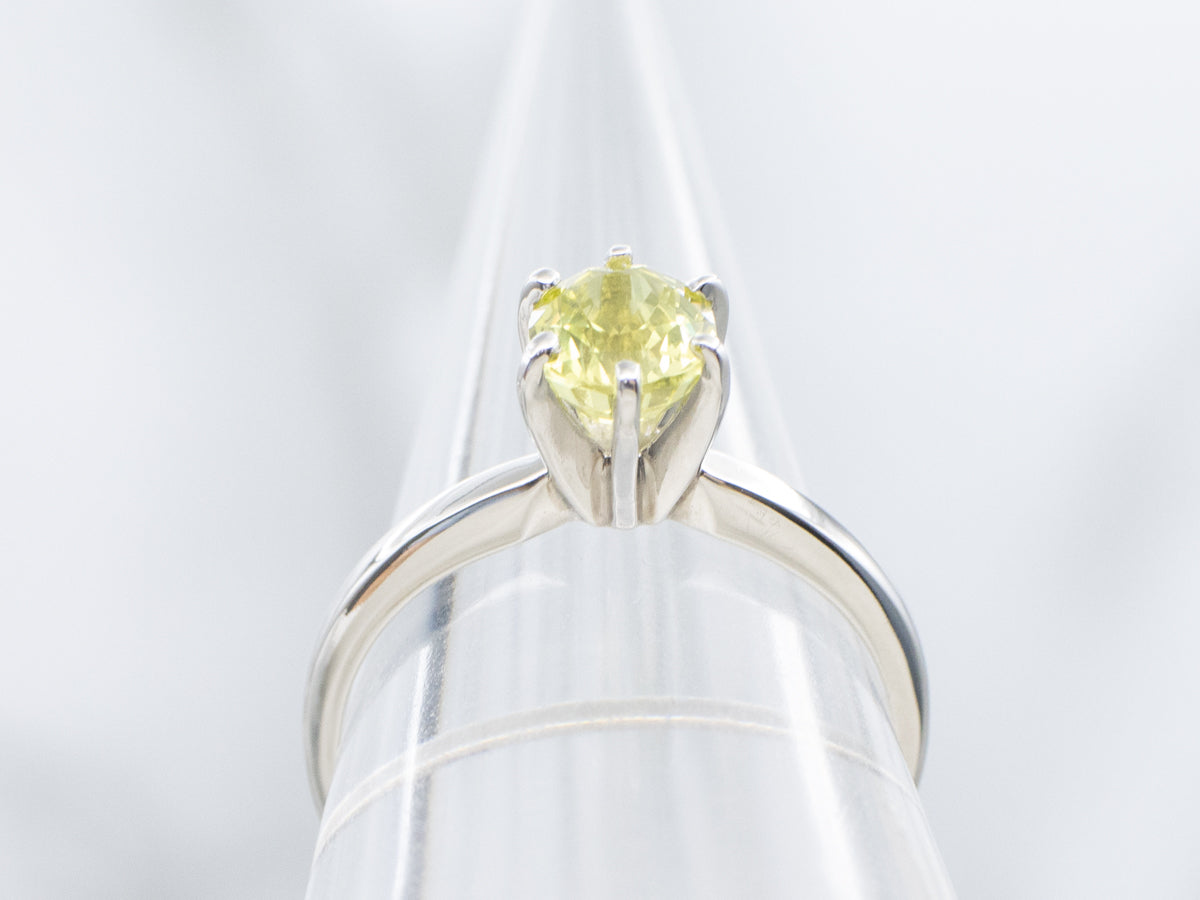 Platinum Oval-Cut Chrysoberyl Solitaire Ring