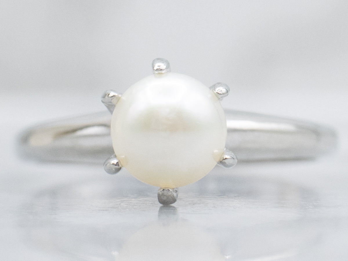 Timeless Saltwater Pearl Solitaire Ring