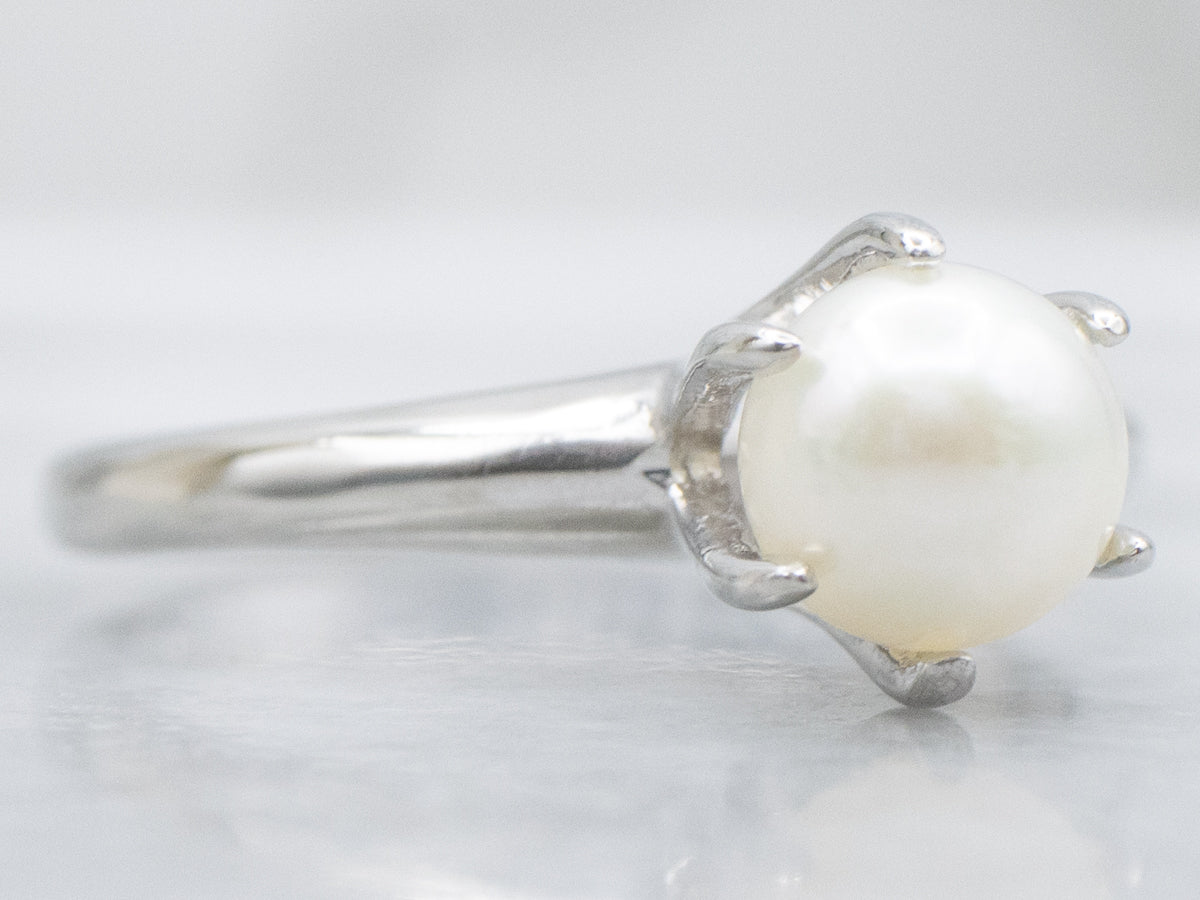 Timeless Saltwater Pearl Solitaire Ring