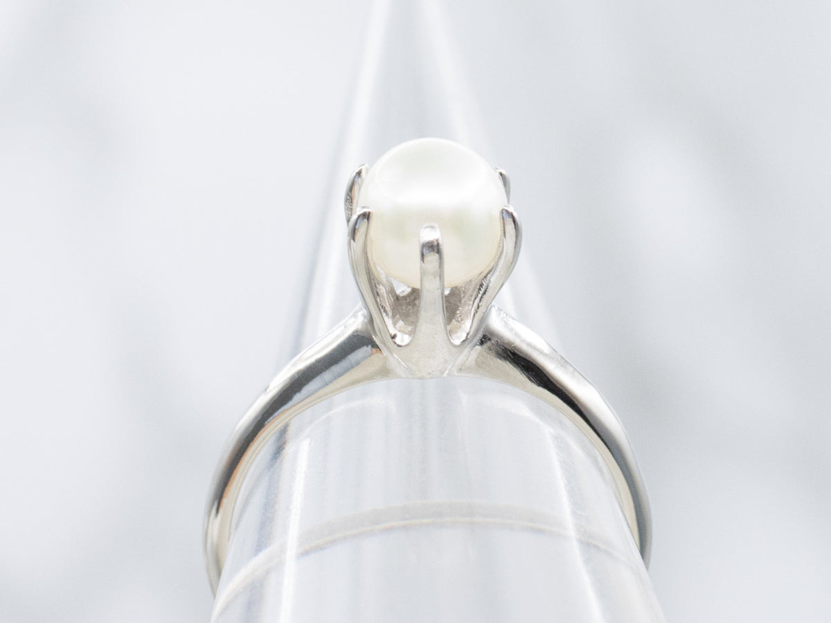 Timeless Saltwater Pearl Solitaire Ring