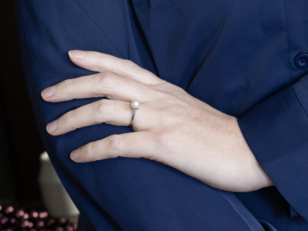 Timeless Saltwater Pearl Solitaire Ring