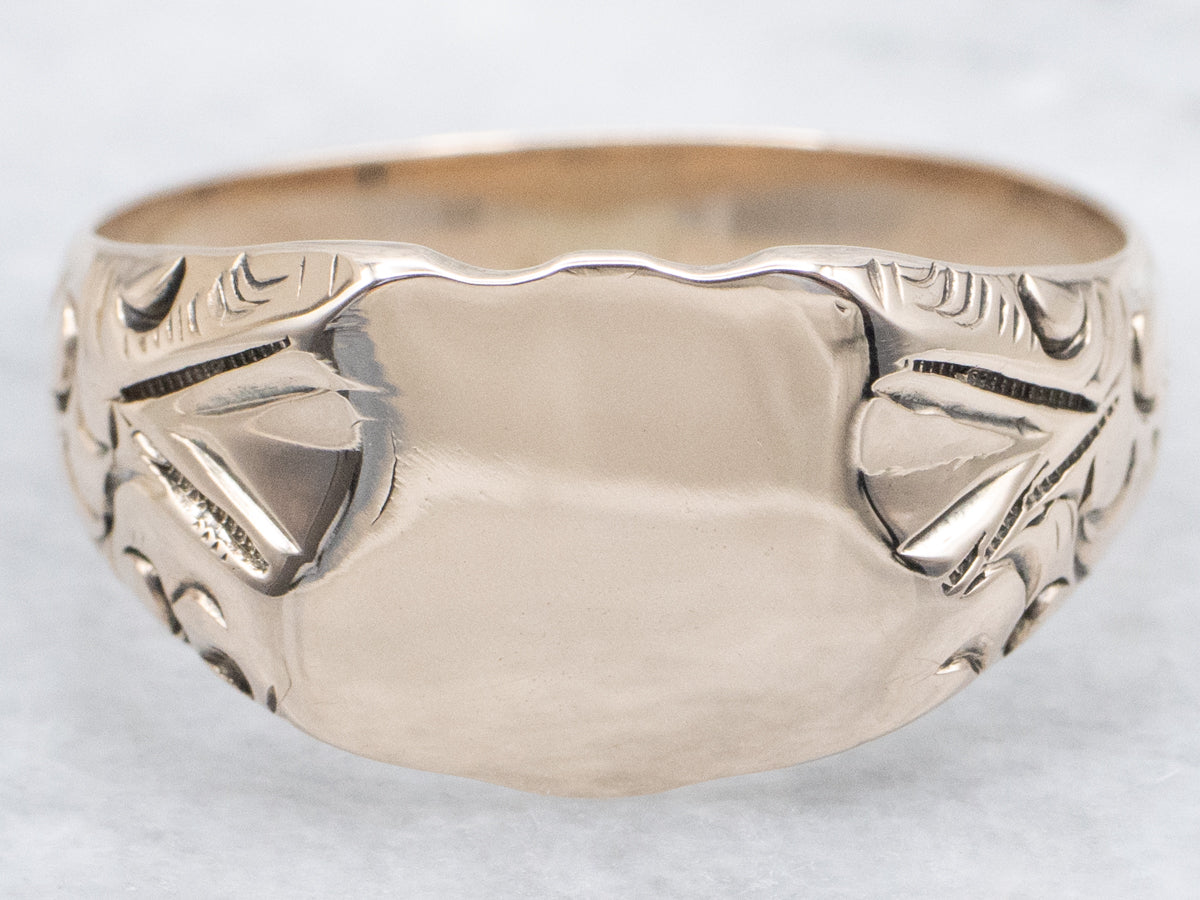 Victorian-Era Shield-Shaped Gold Signet Ring