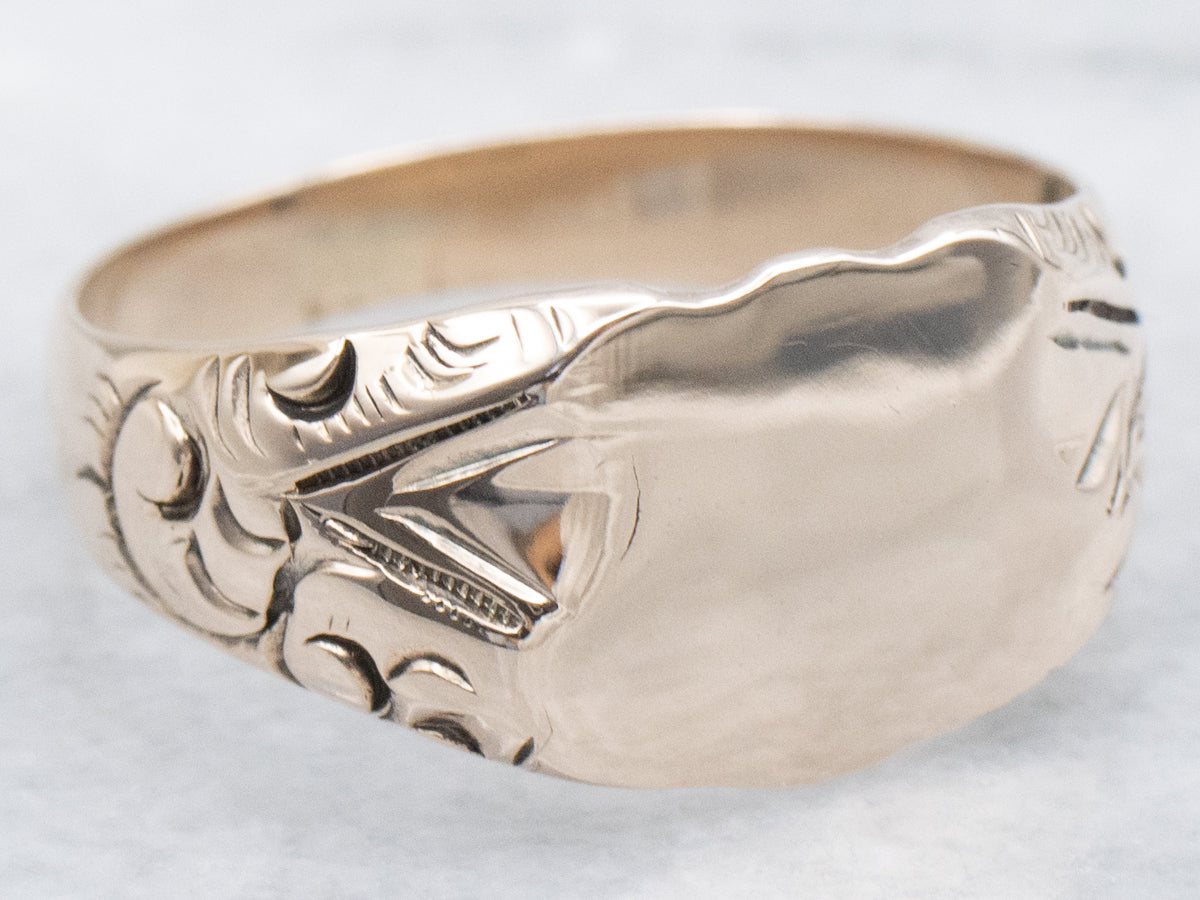 Victorian-Era Shield-Shaped Gold Signet Ring