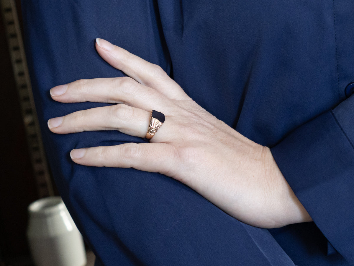 Victorian-Era Shield-Shaped Gold Signet Ring