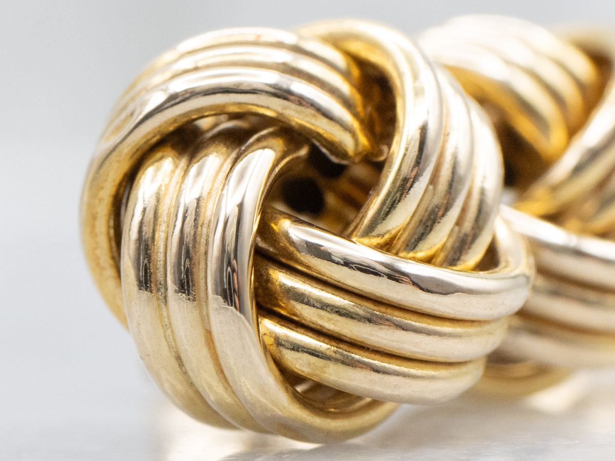 Yellow Gold Lovers Knot Stud Earrings