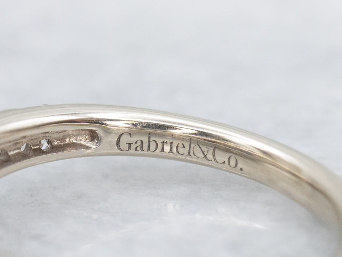 Modern Bi-Color Sapphire and Diamond Halo Gold Ring