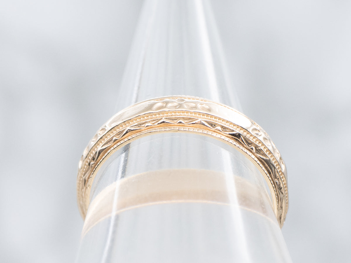 Vintage Yellow Gold Patterned Band