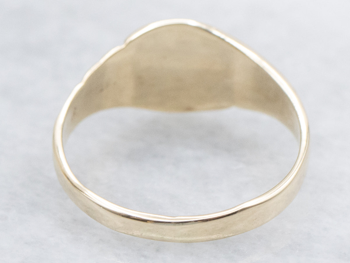Vintage Gold Round-Top Signet Ring