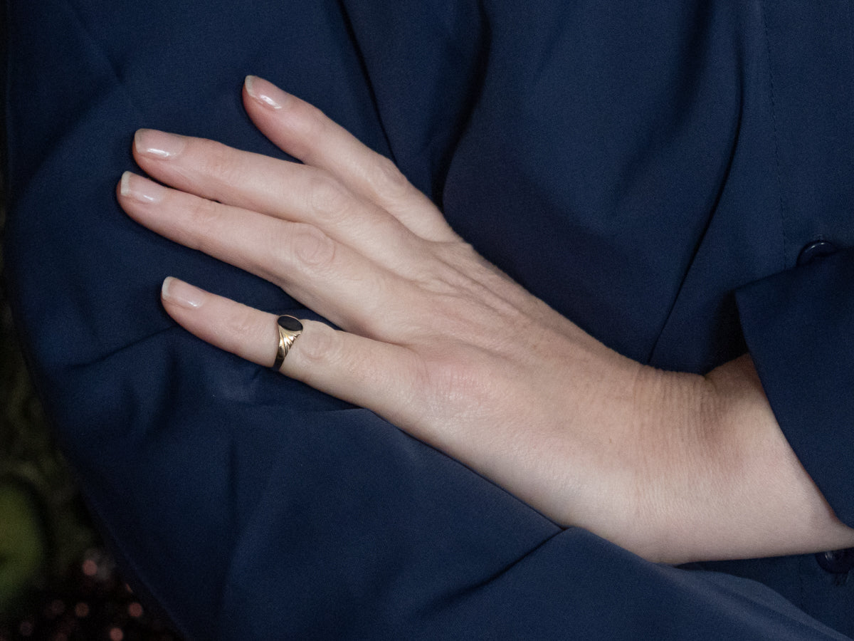 Vintage Gold Round-Top Signet Ring