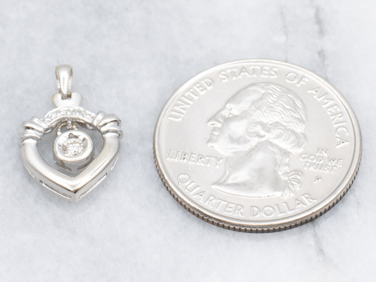 Bezel-Set Diamond White Gold Drop Pendant