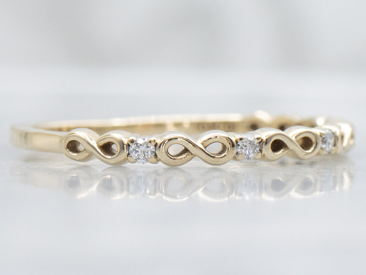 Yellow Gold Infinity-Symbol Diamond Band