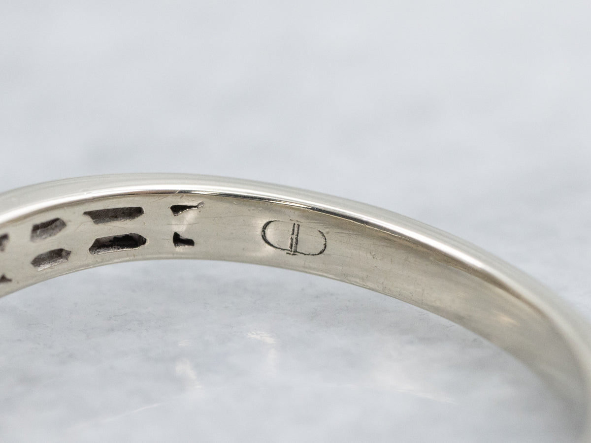 White Gold Sweetheart and Diamond Contour Band