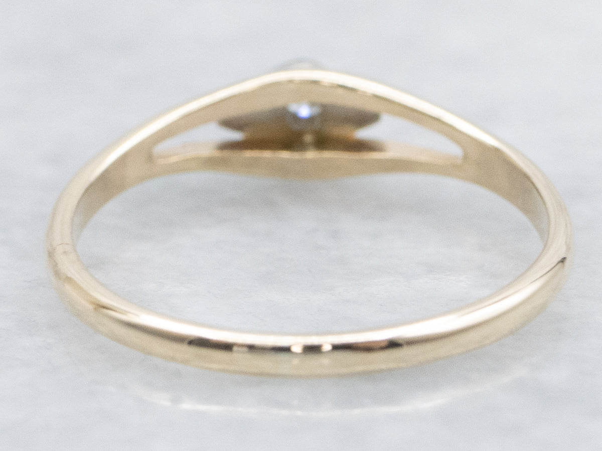 Vintage Two-Tone Gold Diamond Christening Ring