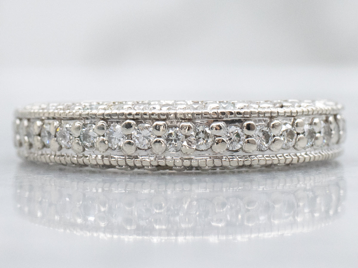 White Gold Diamond Encrusted Wedding Band