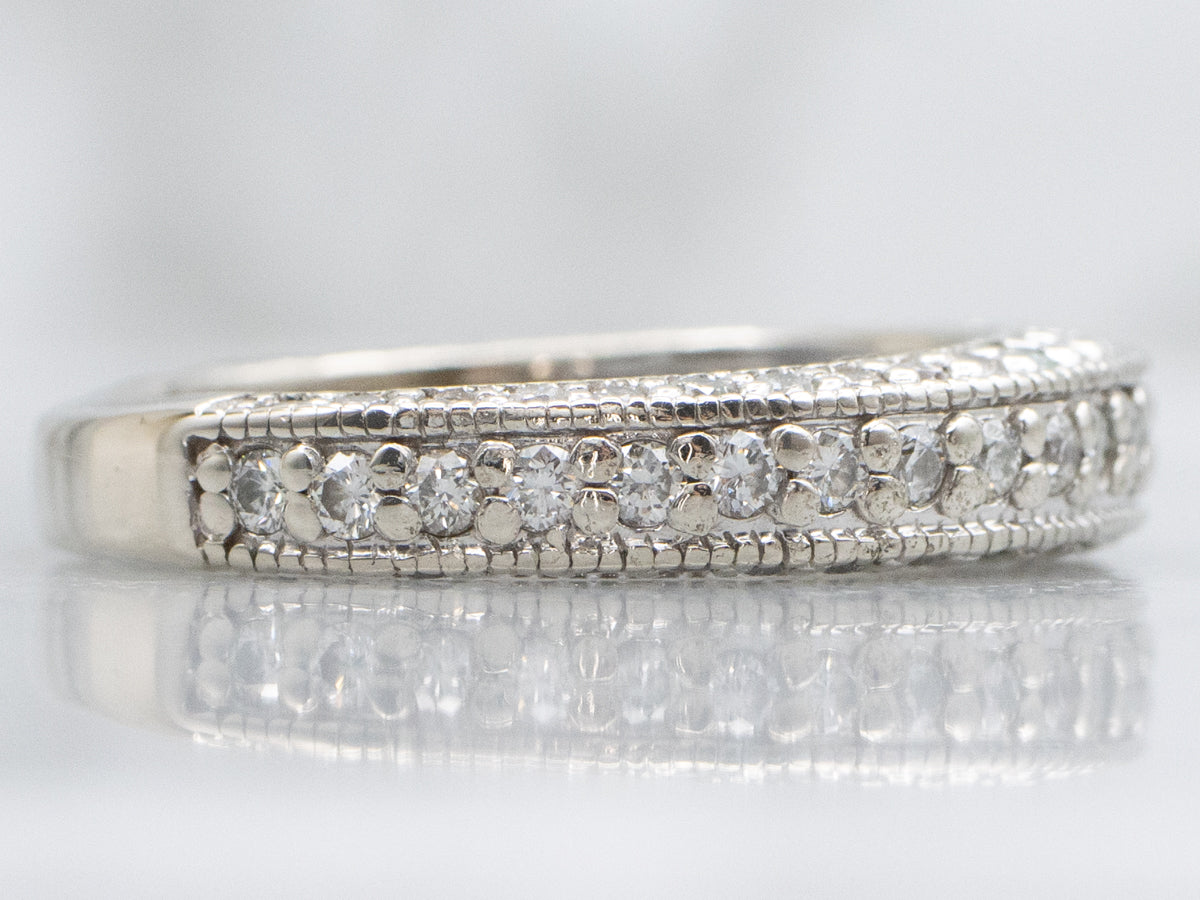 White Gold Diamond Encrusted Wedding Band