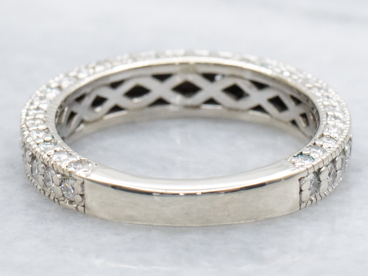White Gold Diamond Encrusted Wedding Band