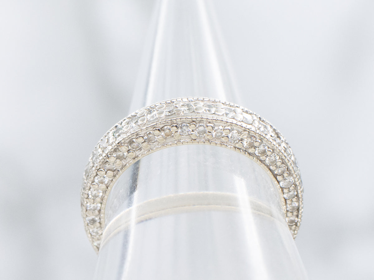 White Gold Diamond Encrusted Wedding Band