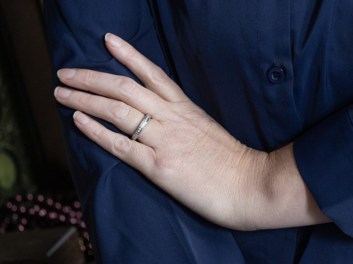 White Gold Diamond Encrusted Wedding Band