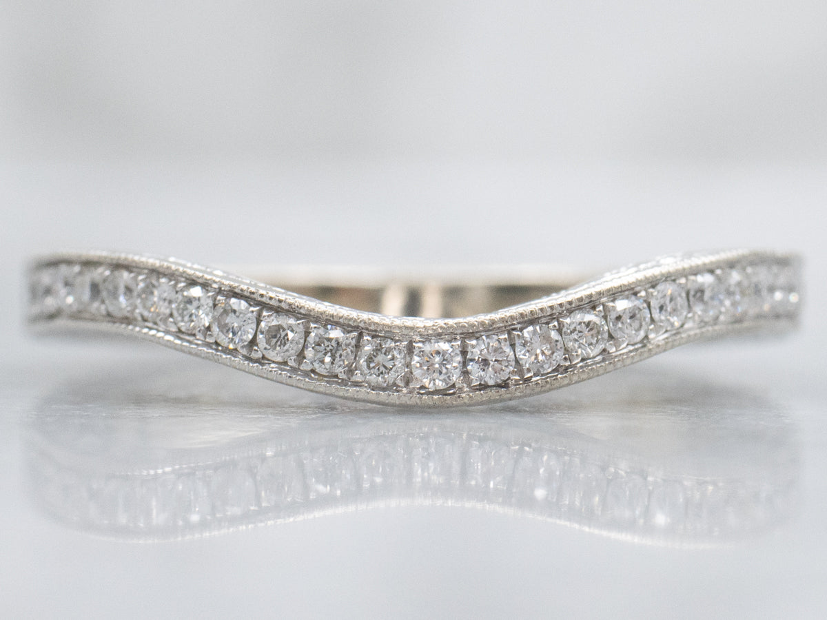 White Gold Diamond Enhancer Band with Engraved Details