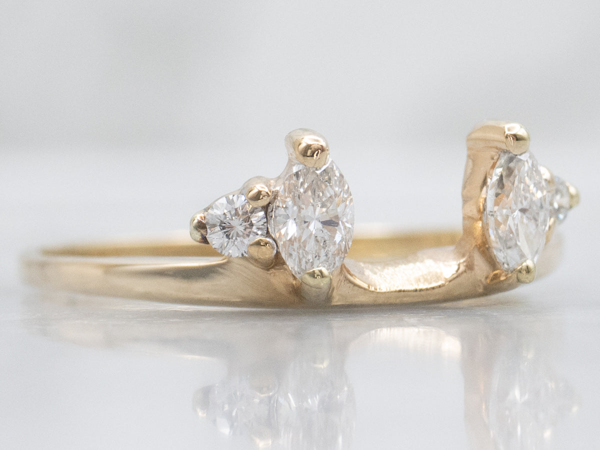 Mix-Cut Diamond and Gold Guard Band