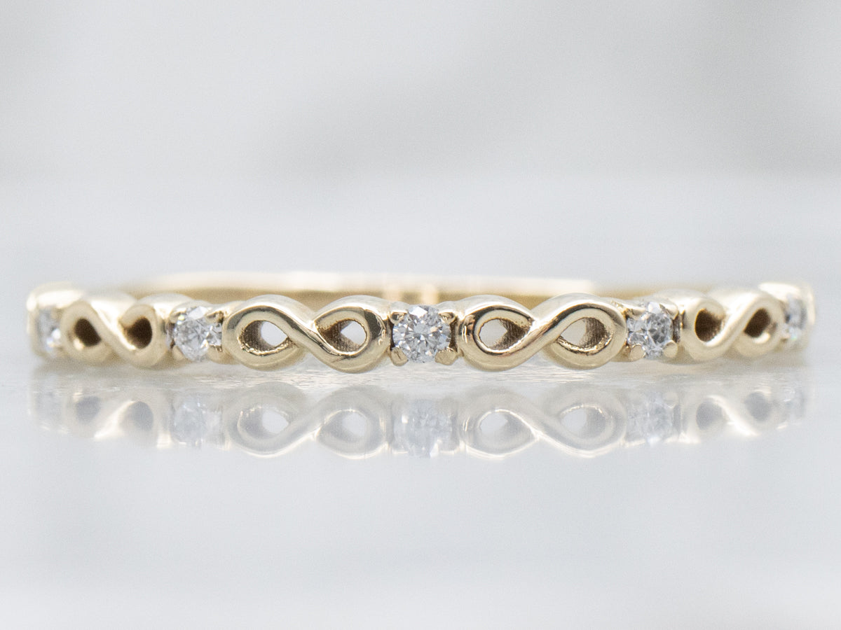 Yellow Gold Infinity-Symbol Diamond Band