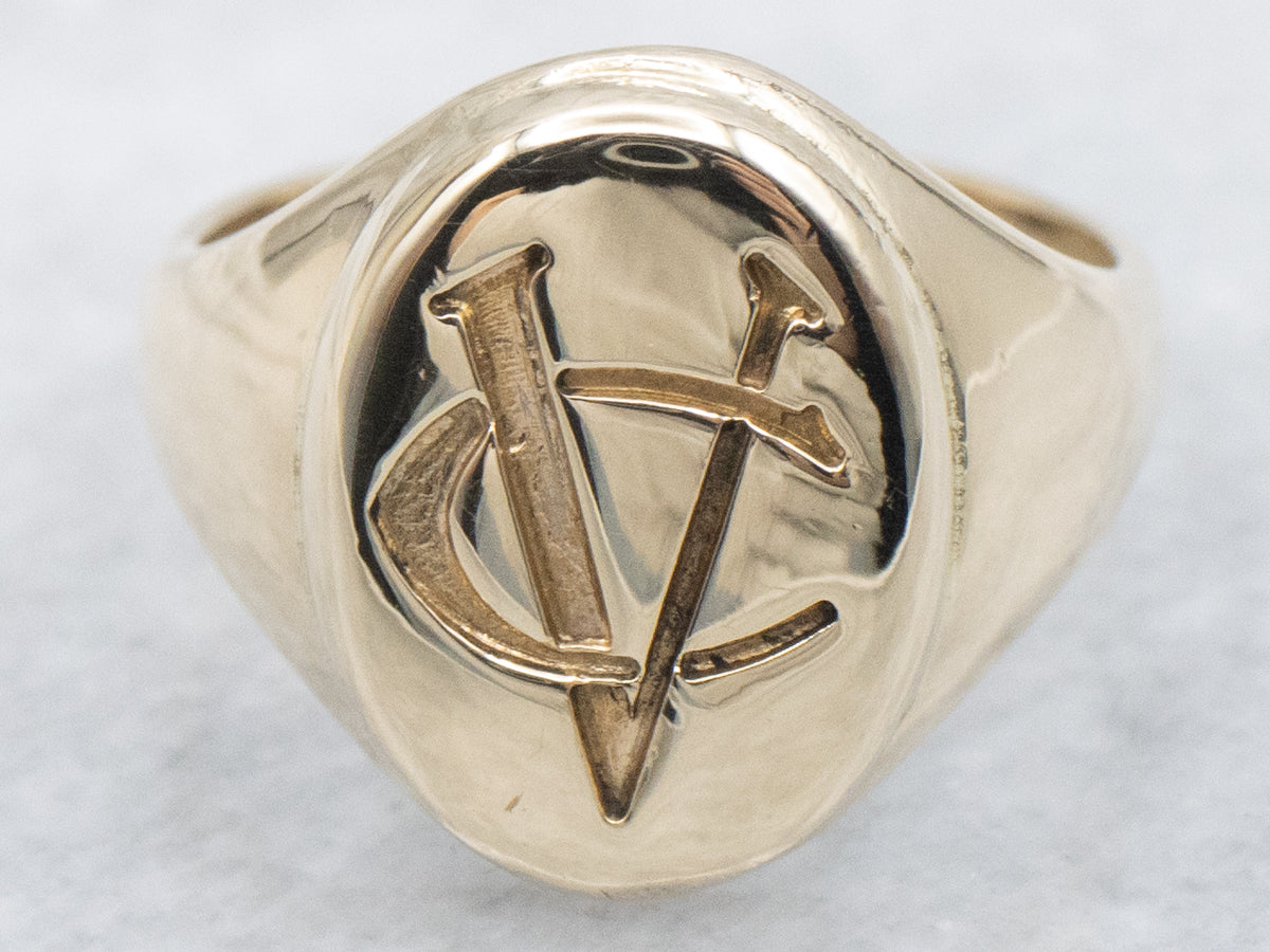 Vintage Gold Dieges and Clust "VC" Monogrammed Signet Ring