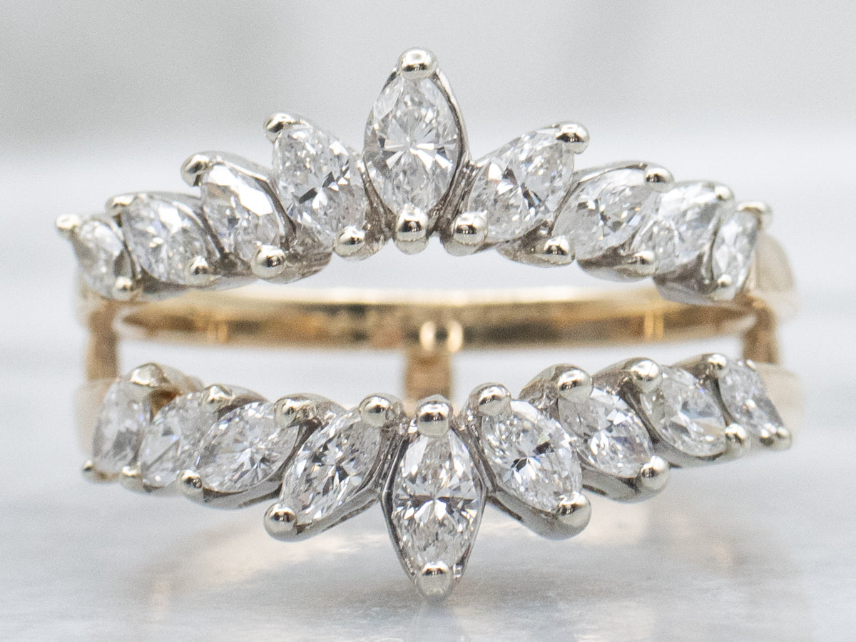 Two-Tone Gold Marquise-Cut Diamond Enhancer Band