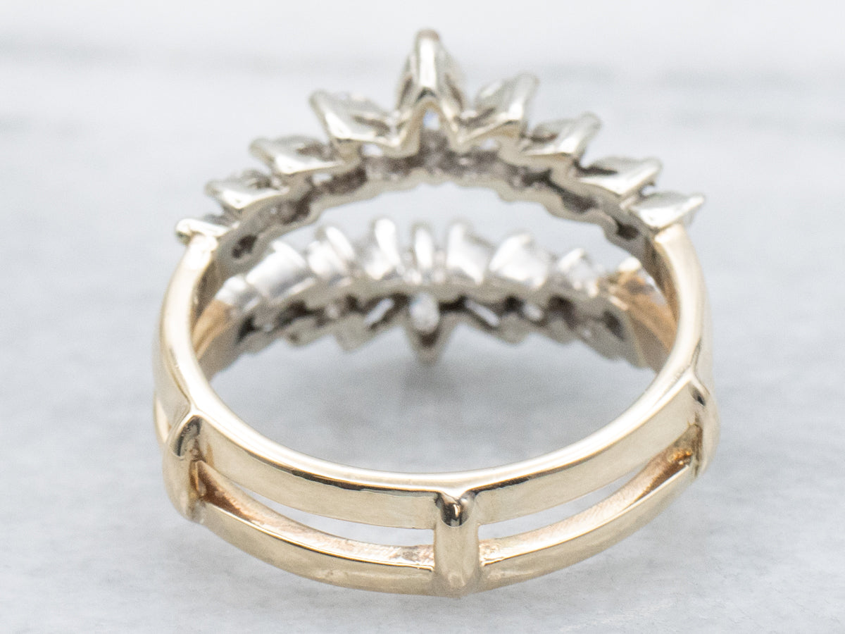 Two-Tone Gold Marquise-Cut Diamond Enhancer Band