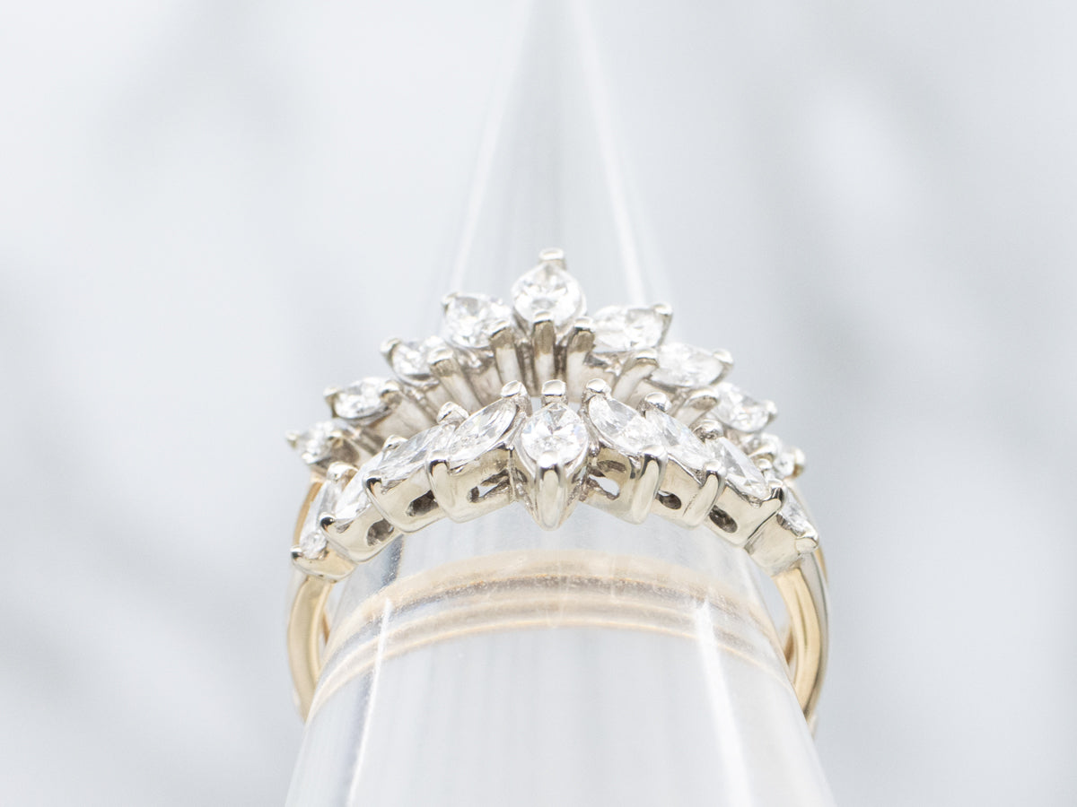 Two-Tone Gold Marquise-Cut Diamond Enhancer Band