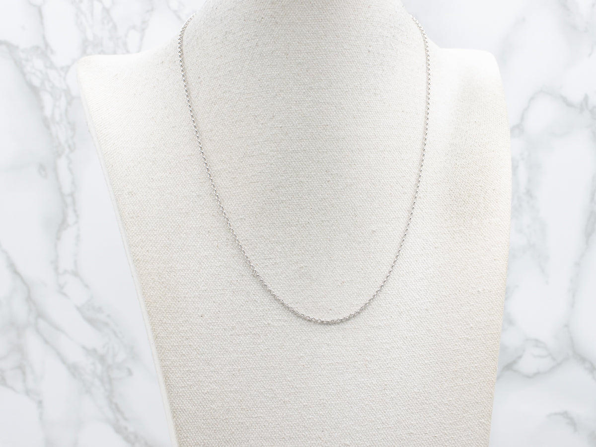 White Gold Rolo Chain with Lobster Clasp