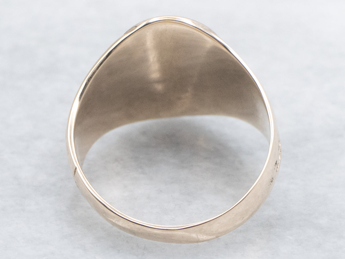 Victorian Gold Old English Letter "J" Signet Ring
